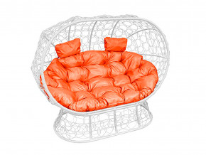Кокон Лежебока на подставке с ротангом оранжевая подушка в Советском - sovetskij.magazinmebel.ru | фото - изображение 1