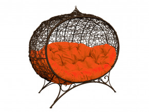 Кокон Улей на ножках с ротангом оранжевая подушка в Советском - sovetskij.magazinmebel.ru | фото