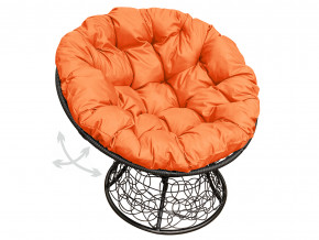 Кресло Папасан пружинка с ротангом оранжевая подушка в Советском - sovetskij.magazinmebel.ru | фото - изображение 1
