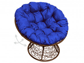 Кресло Папасан пружинка с ротангом синяя подушка в Советском - sovetskij.magazinmebel.ru | фото - изображение 1