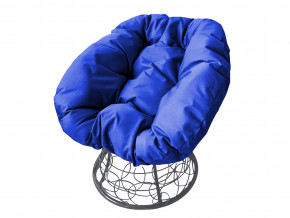 Кресло Пончик с ротангом синяя подушка в Советском - sovetskij.magazinmebel.ru | фото - изображение 1