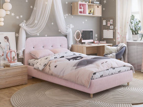 Кровать 1200 Лео велюр нежно-розовый в Советском - sovetskij.magazinmebel.ru | фото - изображение 4