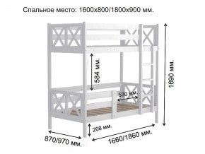 Кровать 2-х ярусная Аист-2 Прованс белый 1600х800 мм в Советском - sovetskij.magazinmebel.ru | фото - изображение 2