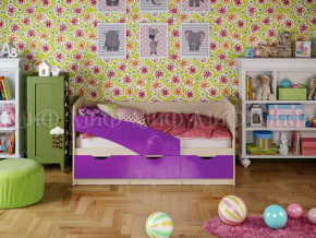 Кровать Бабочки 1600 Фиолетовый металлик в Советском - sovetskij.magazinmebel.ru | фото