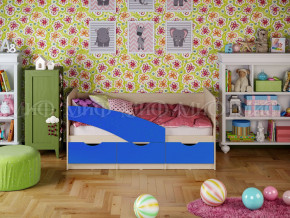 Кровать Бабочки 1600 Синий в Советском - sovetskij.magazinmebel.ru | фото - изображение 1