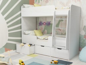 Кровать двухъярусная Малыш двойняшка белый в Советском - sovetskij.magazinmebel.ru | фото