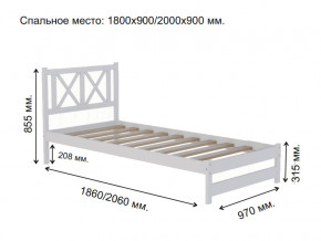 Кровать односпальная Аист-7 Классика белый 1800х900 мм в Советском - sovetskij.magazinmebel.ru | фото - изображение 2