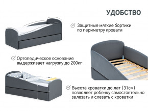Кровать с ящиком Letmo графит (велюр) в Советском - sovetskij.magazinmebel.ru | фото - изображение 11