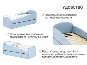 Кровать с ящиком Letmo небесный (рогожка) в Советском - sovetskij.magazinmebel.ru | фото - изображение 14