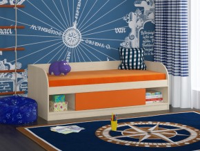 Кровать Соня 4 дуб молочный-оранжевый в Советском - sovetskij.magazinmebel.ru | фото