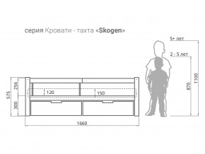 Кровать-тахта Svogen с ящиками и бортиком дерево-белый в Советском - sovetskij.magazinmebel.ru | фото - изображение 3