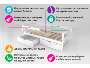 Кровать-тахта Svogen с ящиками и бортиком дерево-белый в Советском - sovetskij.magazinmebel.ru | фото - изображение 4